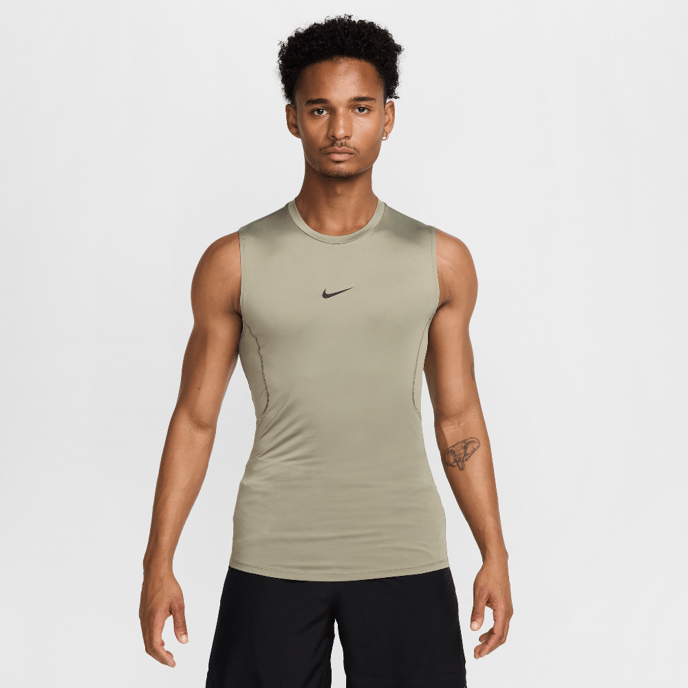 Nike Pro Men's Dri-FIT Tight Sleeveless Fitness Top Light Army/Black
