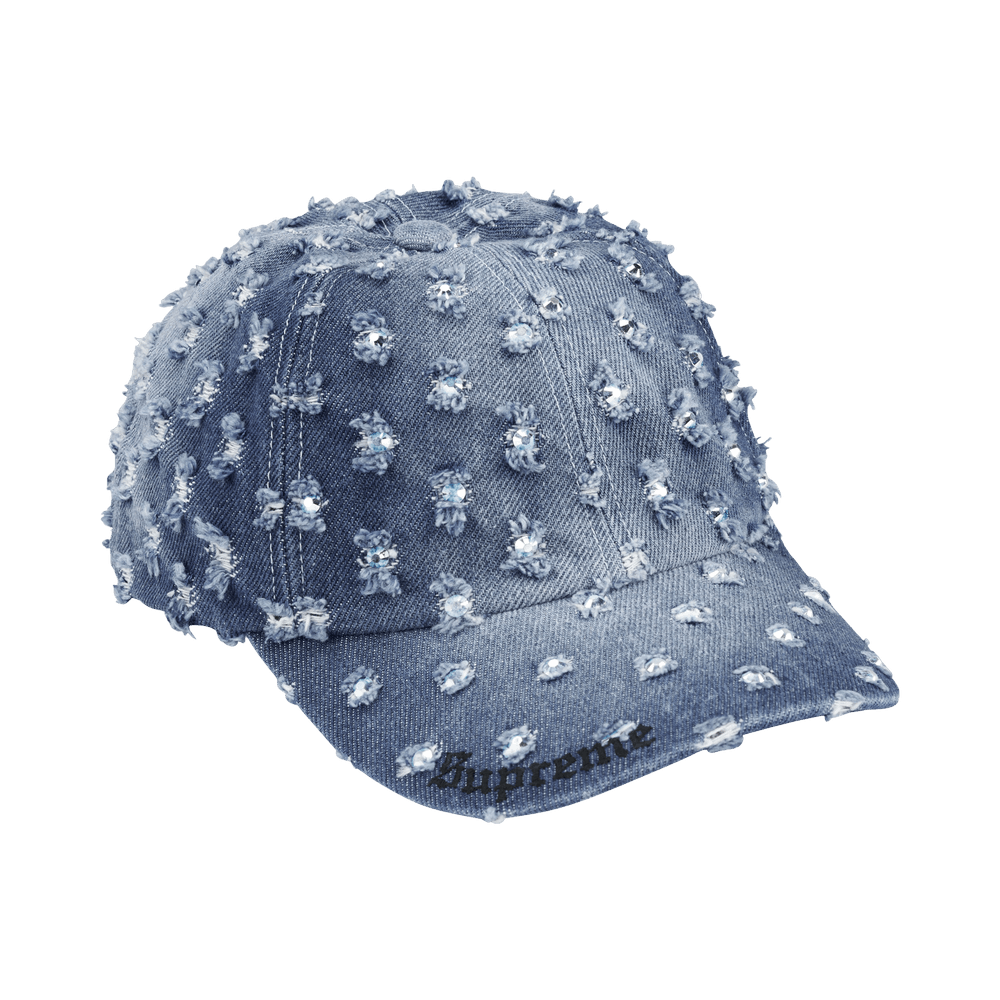 Supreme Hole Punch Rhinestone Denim 6-Panel 'Washed Indigo'