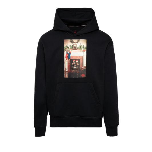 Air Jordan Jumpman Chimney Fleece Pullover Hoodie 'Black/Gym Red'
