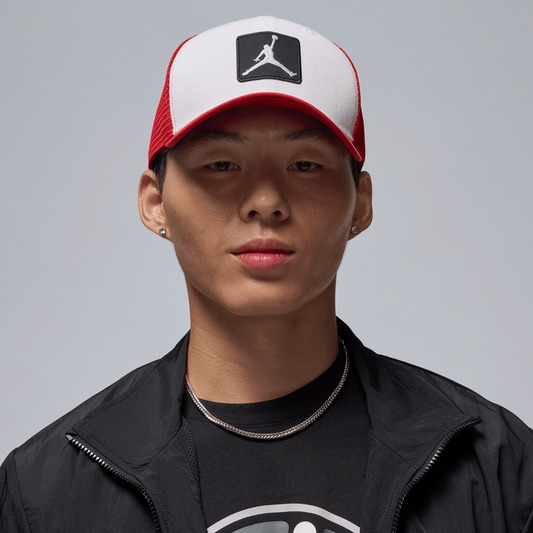 Jordan Rise Jumpman Trucker Cap White Red