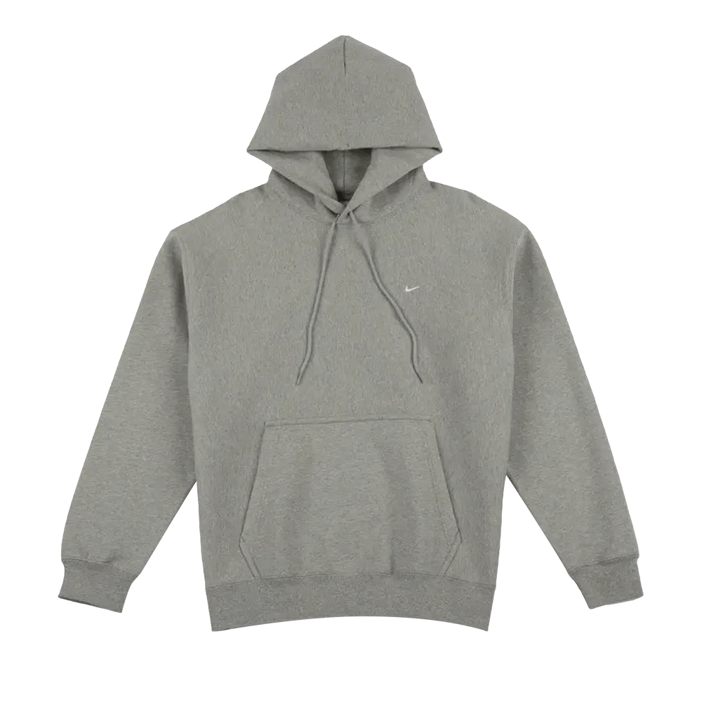 Nike Solo Swoosh Pullover Hoodie 'Dark Grey Heather/Light Smoke Grey/White'